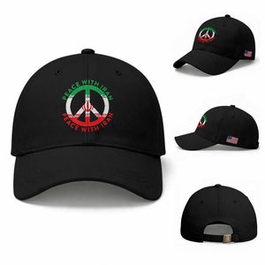 Peace With Iran Baseball Cap Not War In Middle East TS12 Baseball Cap Universal Fit Black Print Your Wear
