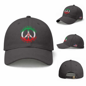 Peace With Iran Baseball Cap Not War In Middle East TS12 Baseball Cap Universal Fit Dark Gray Print Your Wear