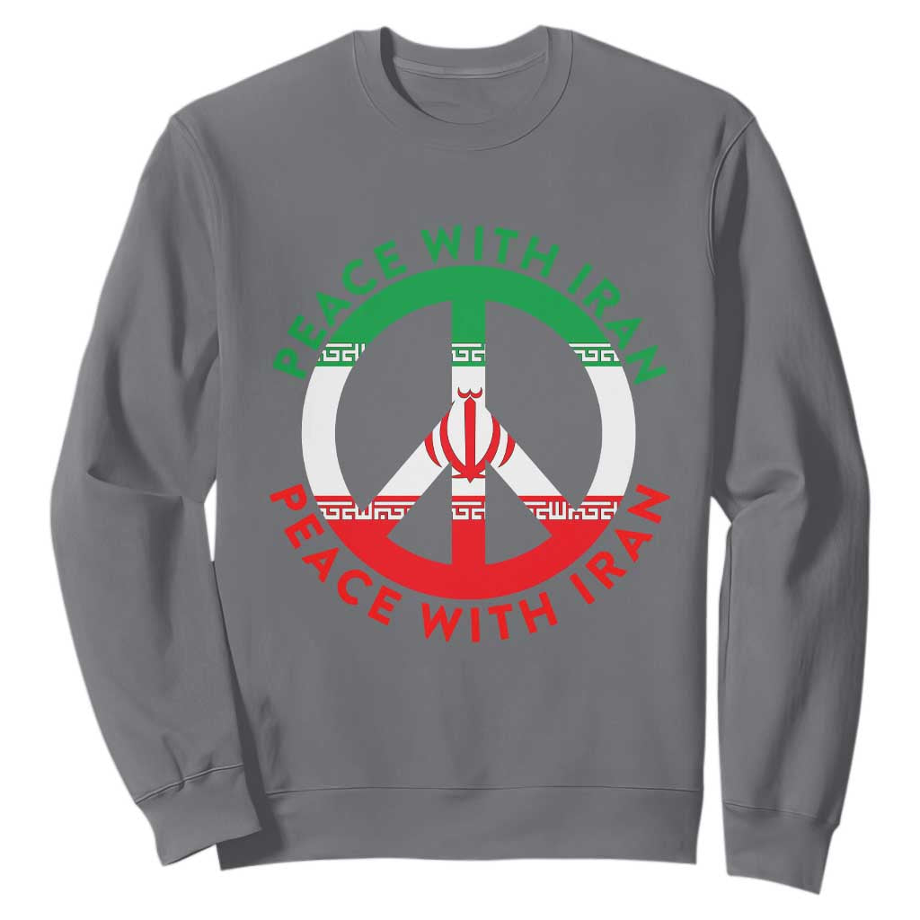 Peace With Iran Sweatshirt Not War In Middle East TS12 Charcoal Print Your Wear