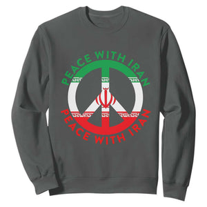 Peace With Iran Sweatshirt Not War In Middle East TS12 Dark Heather Print Your Wear