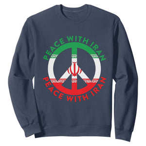 Peace With Iran Sweatshirt Not War In Middle East TS12 Navy Print Your Wear