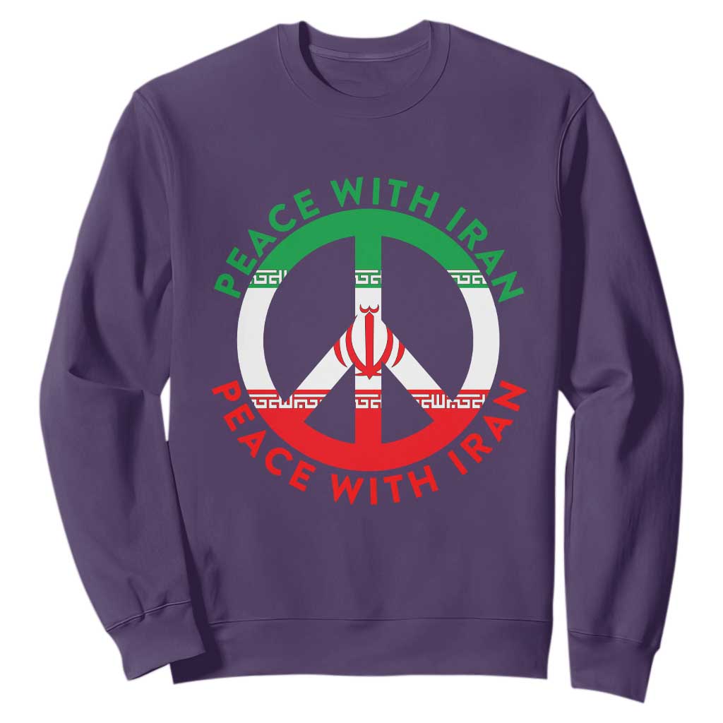Peace With Iran Sweatshirt Not War In Middle East TS12 Purple Print Your Wear