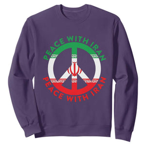 Peace With Iran Sweatshirt Not War In Middle East TS12 Purple Print Your Wear