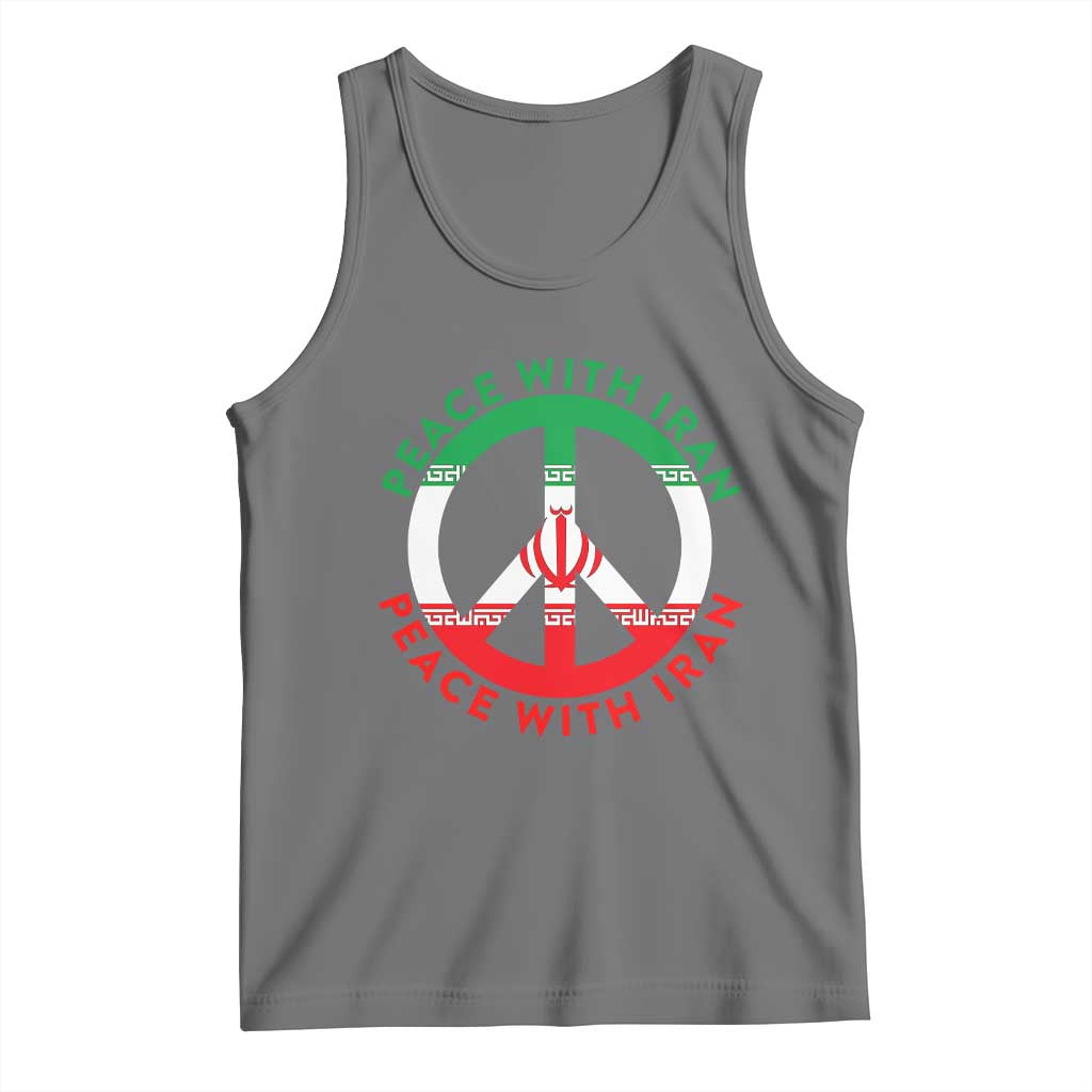 Peace With Iran Tank Top Not War In Middle East TS12 Black Heather Print Your Wear