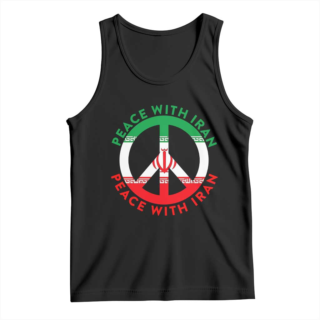 Peace With Iran Tank Top Not War In Middle East TS12 Black Print Your Wear