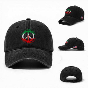 Peace With Iran Washed Cotton Baseball Cap Not War In Middle East TS12 Washed Cap Universal Fit Black Print Your Wear