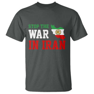 Stop The War In Iran T Shirt Iran Freedom Protest TS12 Dark Heather Print Your Wear