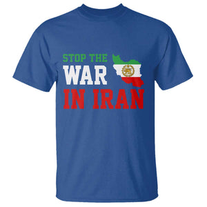 Stop The War In Iran T Shirt Iran Freedom Protest TS12 Royal Blue Print Your Wear