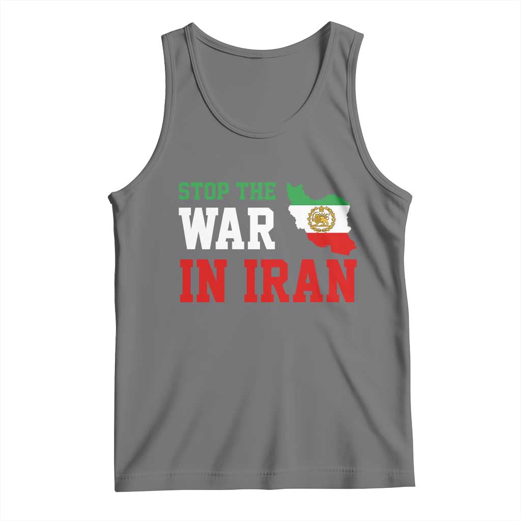 Stop The War In Iran Tank Top Iran Freedom Protest TS12 Black Heather Print Your Wear
