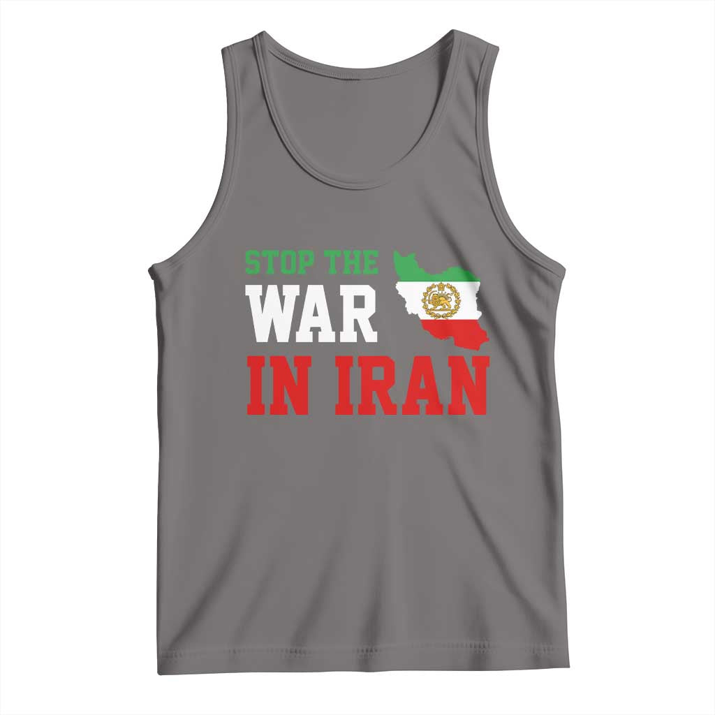 Stop The War In Iran Tank Top Iran Freedom Protest TS12 Deep Heather Print Your Wear