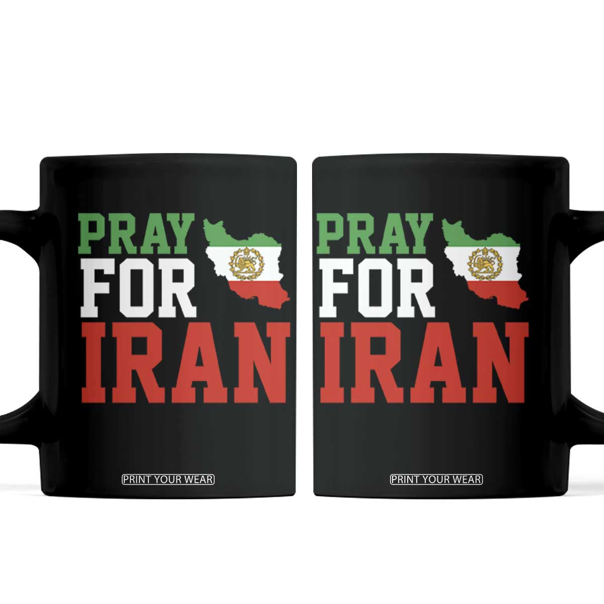 Pray For Iran Coffee Mug Anti War Protest Apparel Gift TS12 Black Print Your Wear