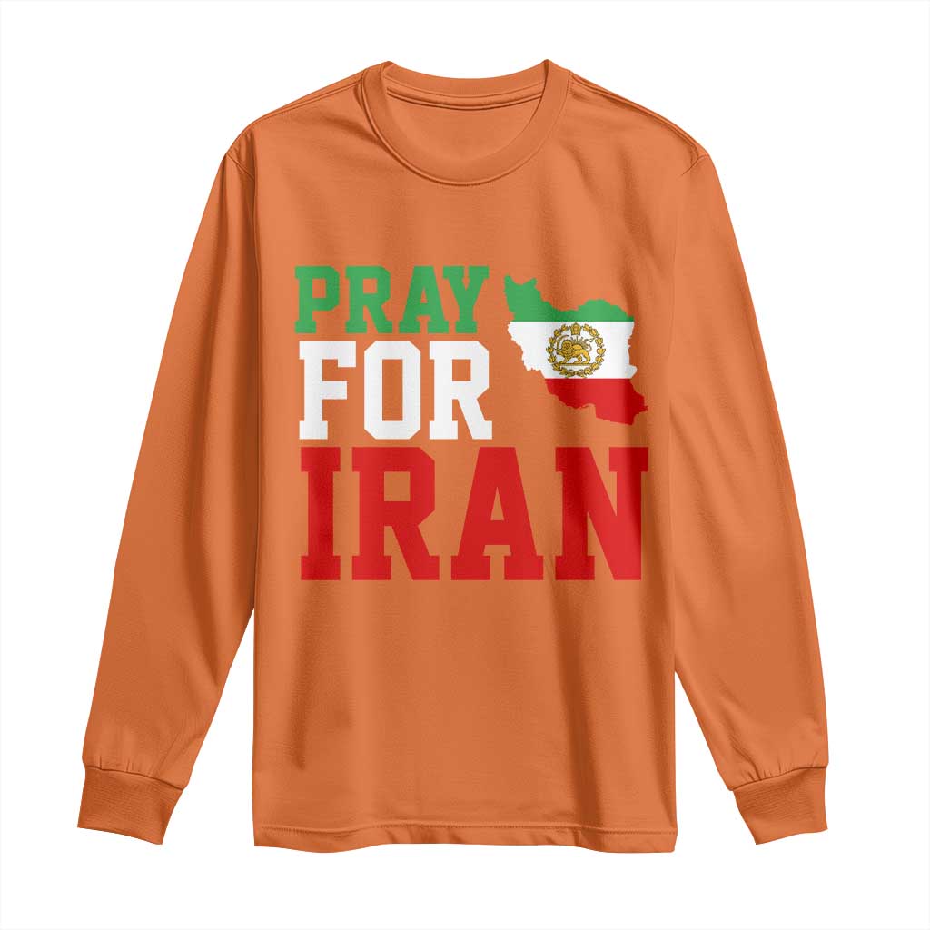 Pray For Iran Long Sleeve Shirt Anti War Protest Apparel Gift TS12 Orange Print Your Wear