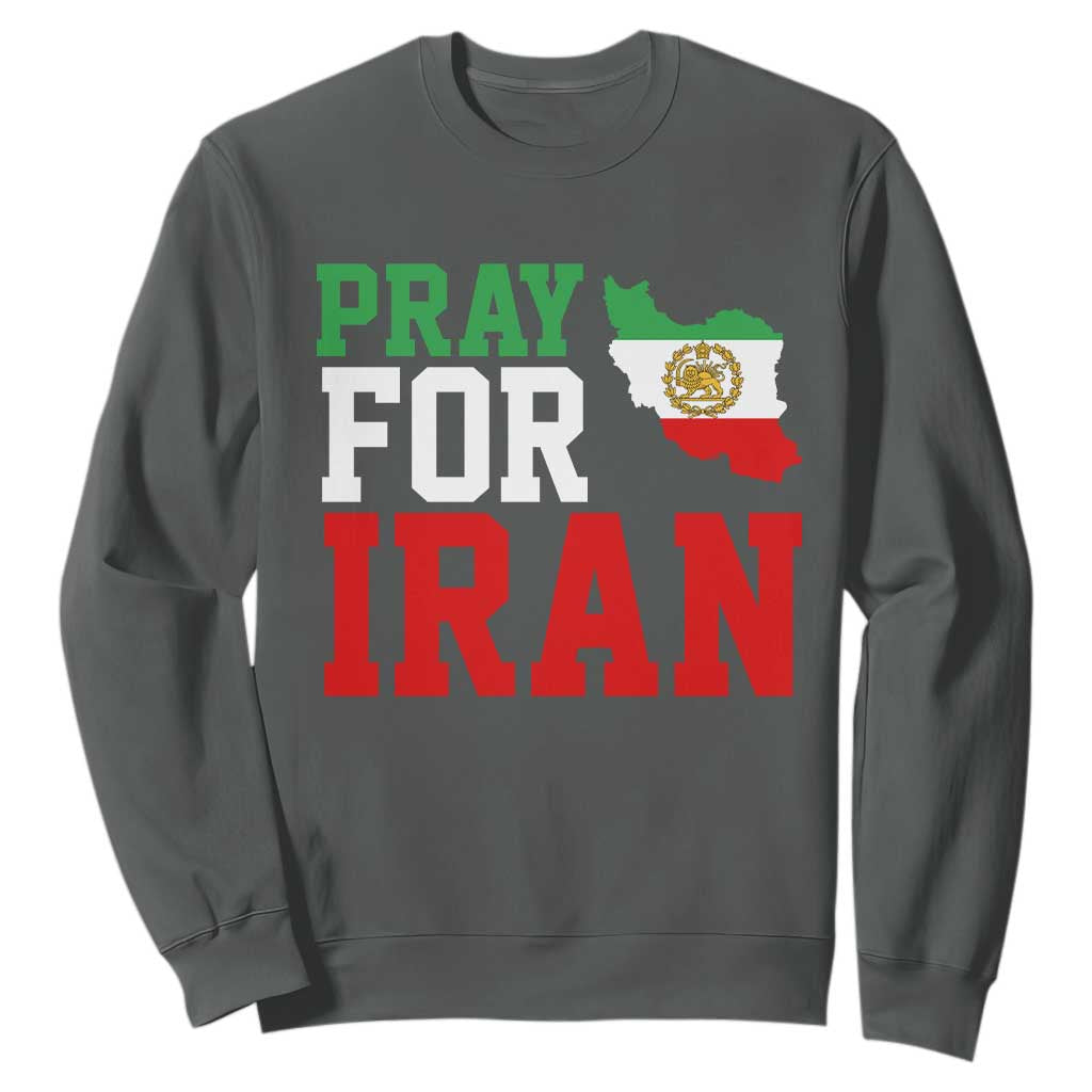 Pray For Iran Sweatshirt Anti War Protest Apparel Gift TS12 Dark Heather Print Your Wear
