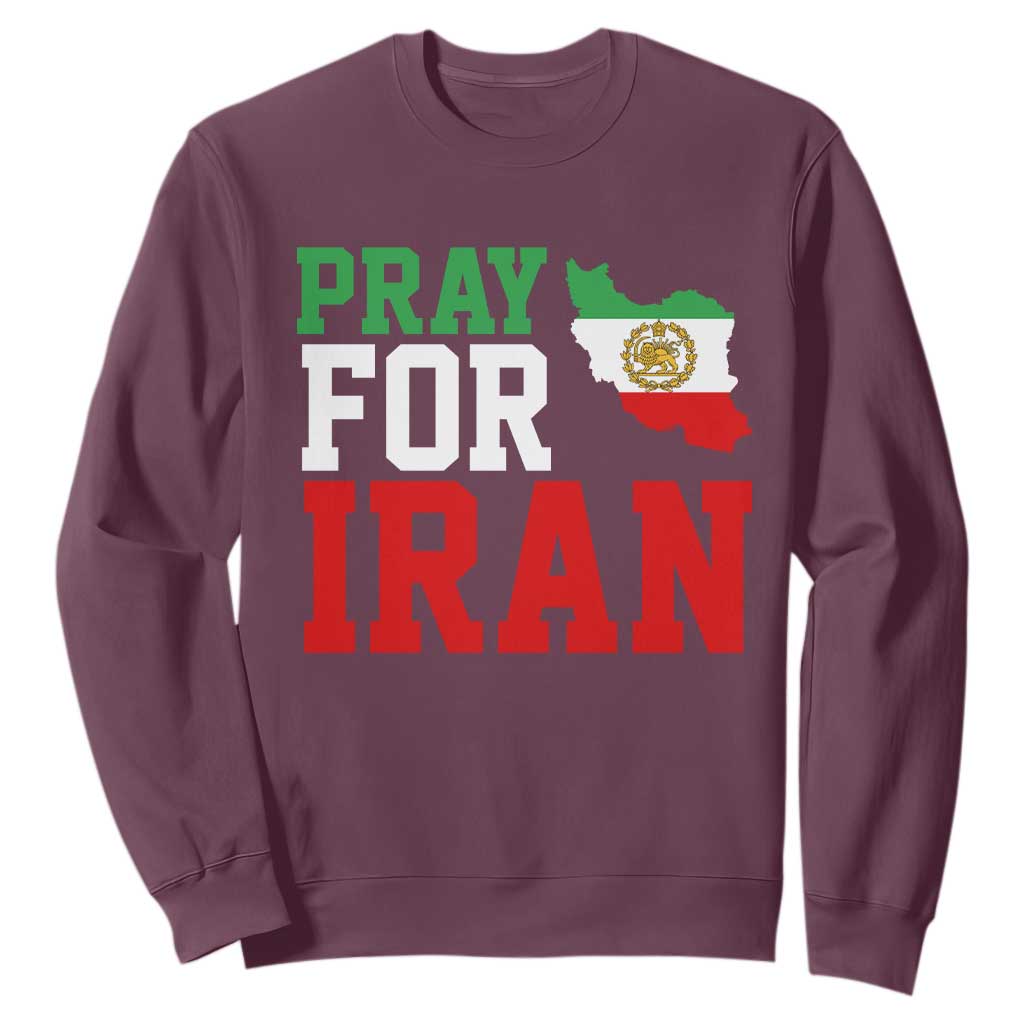 Pray For Iran Sweatshirt Anti War Protest Apparel Gift TS12 Maroon Print Your Wear
