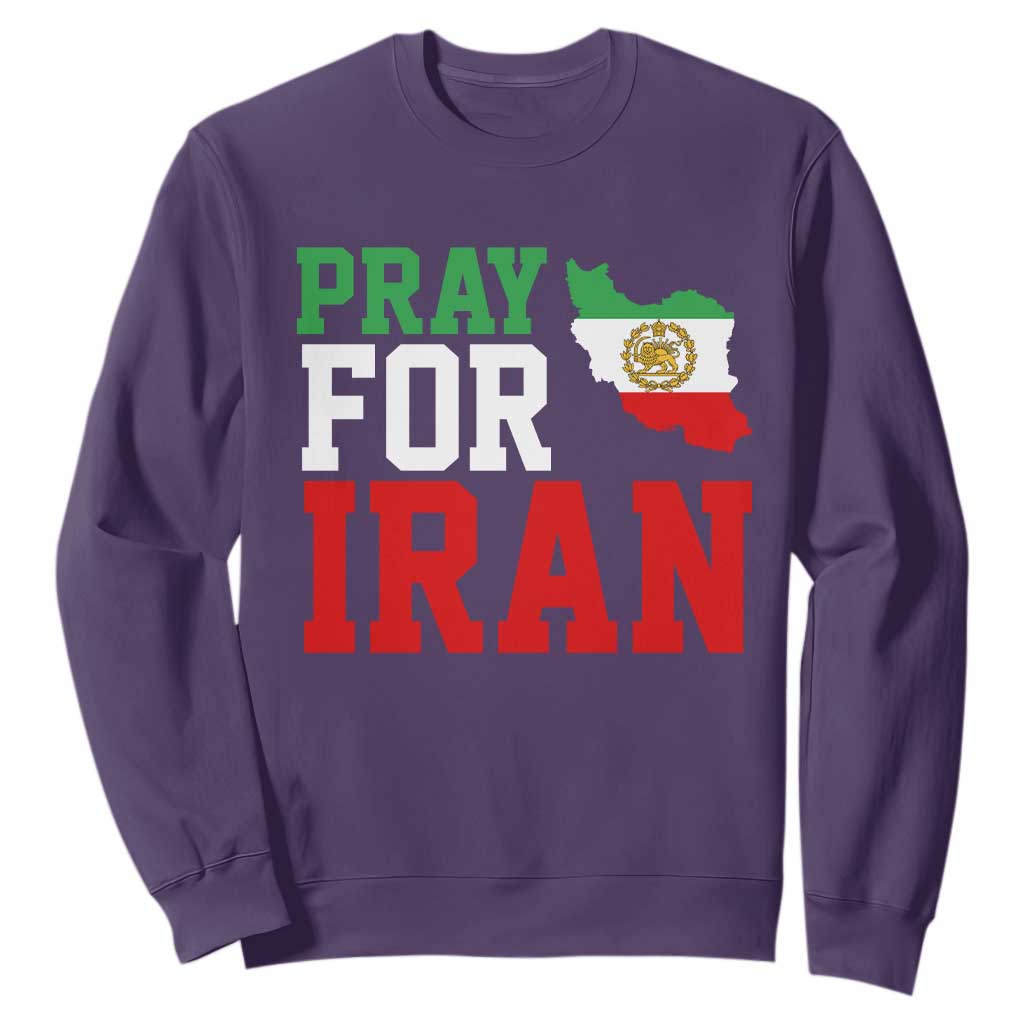 Pray For Iran Sweatshirt Anti War Protest Apparel Gift TS12 Purple Print Your Wear