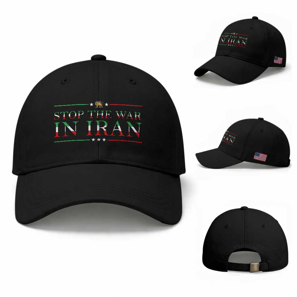 Stop The War In Iran Baseball Cap Anti War Protest TS12 Baseball Cap Universal Fit Black Print Your Wear