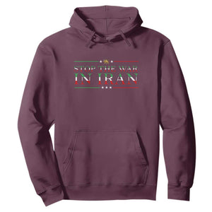 Stop The War In Iran Hoodie Anti War Protest TS12 Maroon Print Your Wear