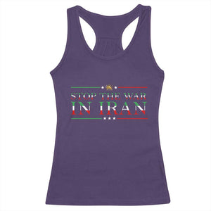 Stop The War In Iran Racerback Tank Top Anti War Protest TS12 Purple Print Your Wear