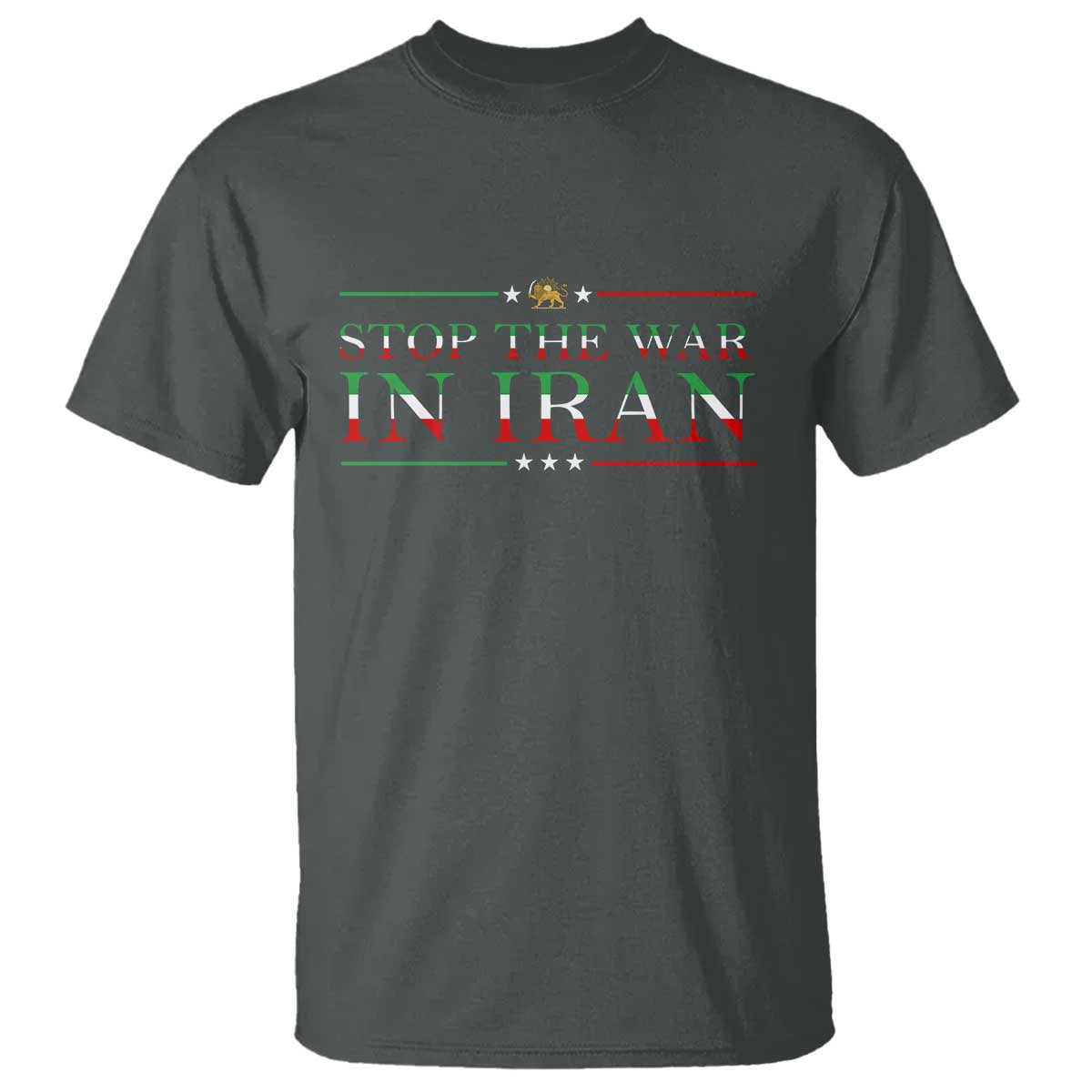 Stop The War In Iran T Shirt Anti War Protest TS12 Dark Heather Print Your Wear