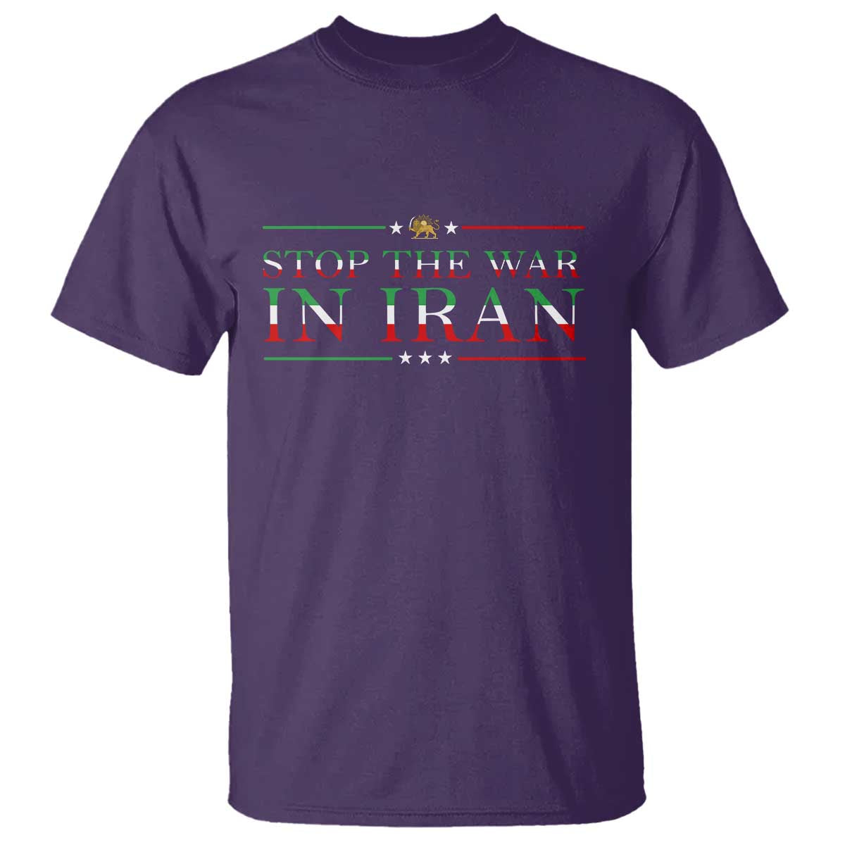 Stop The War In Iran T Shirt Anti War Protest TS12 Purple Print Your Wear