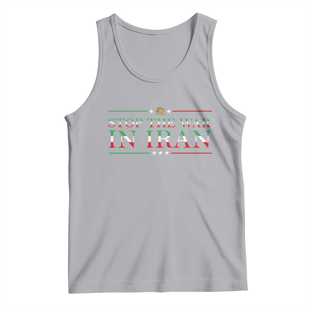 Stop The War In Iran Tank Top Anti War Protest TS12 Athletic Heather Print Your Wear