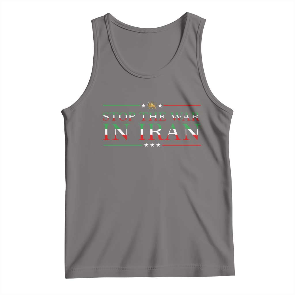 Stop The War In Iran Tank Top Anti War Protest TS12 Deep Heather Print Your Wear