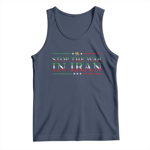 Stop The War In Iran Tank Top Anti War Protest TS12 Navy Print Your Wear