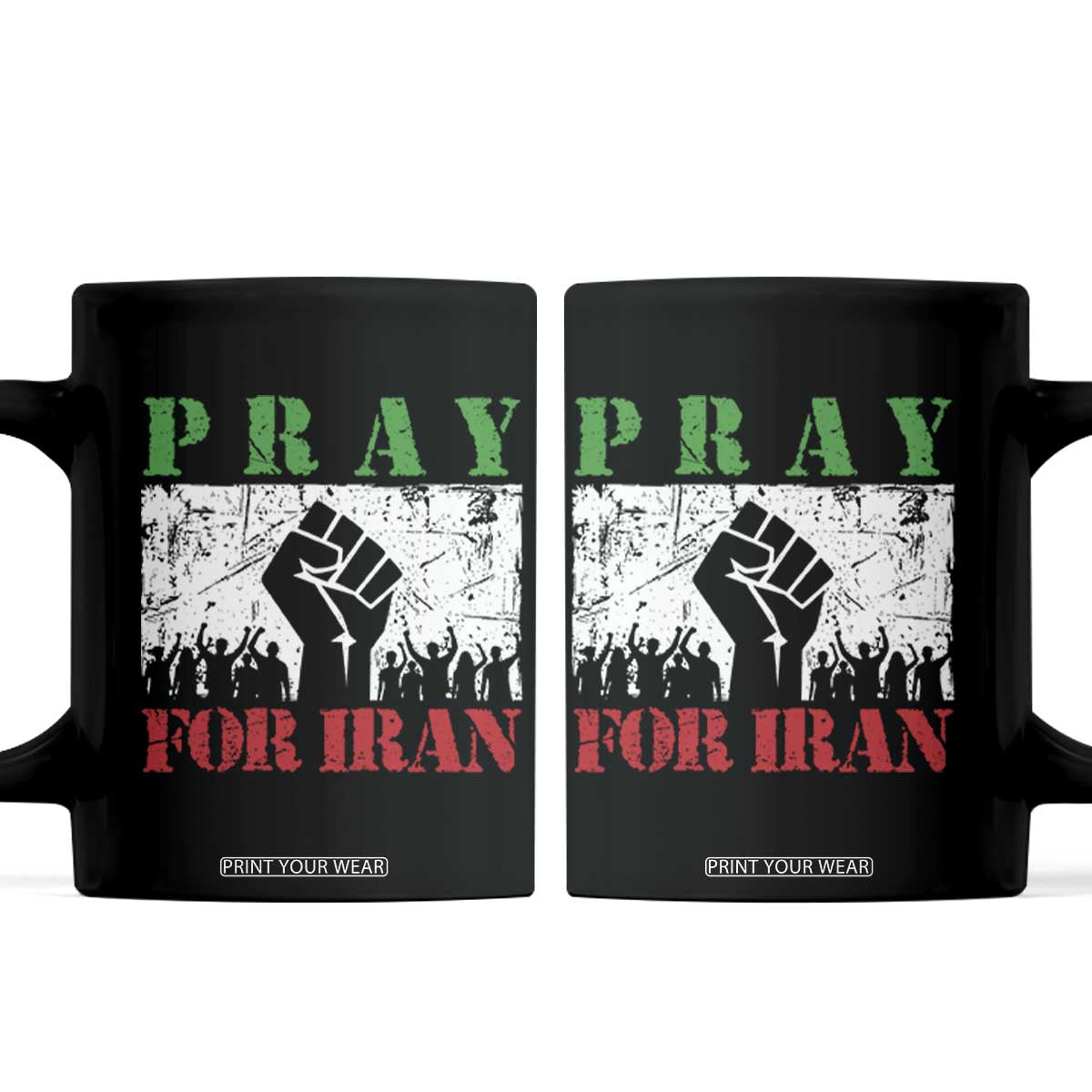 Pray For Iran Coffee Mug Support Iranian People Peace TS12 Black Print Your Wear