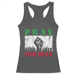 Pray For Iran Racerback Tank Top Support Iranian People Peace TS12 Dark Heather Print Your Wear