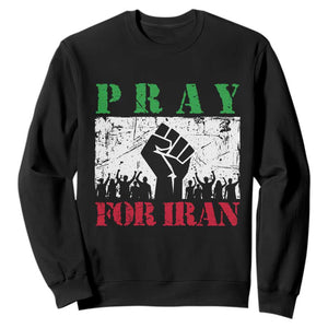 Pray For Iran Sweatshirt Support Iranian People Peace TS12 Black Print Your Wear