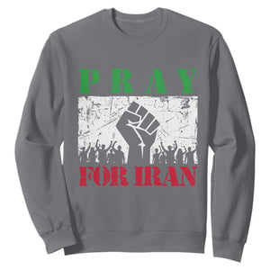 Pray For Iran Sweatshirt Support Iranian People Peace TS12 Charcoal Print Your Wear