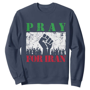 Pray For Iran Sweatshirt Support Iranian People Peace TS12 Navy Print Your Wear