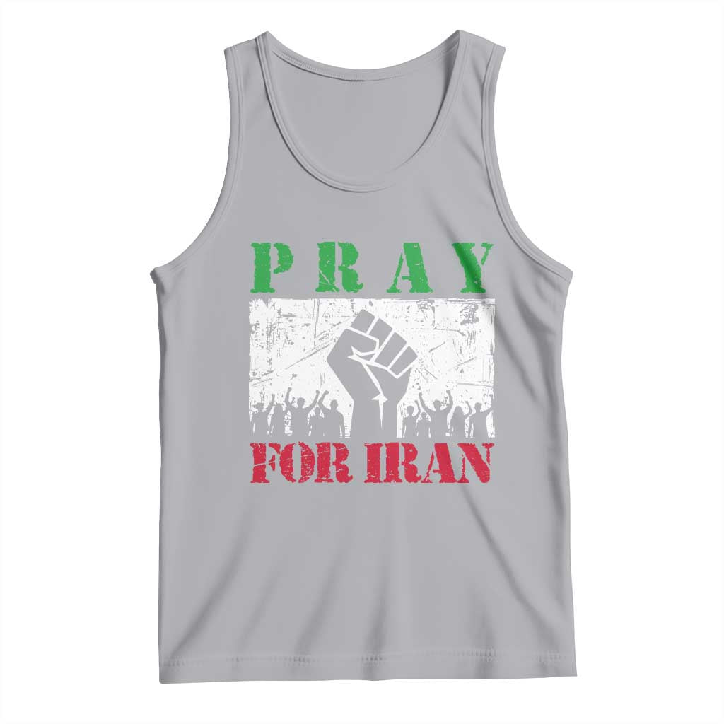 Pray For Iran Tank Top Support Iranian People Peace TS12 Athletic Heather Print Your Wear