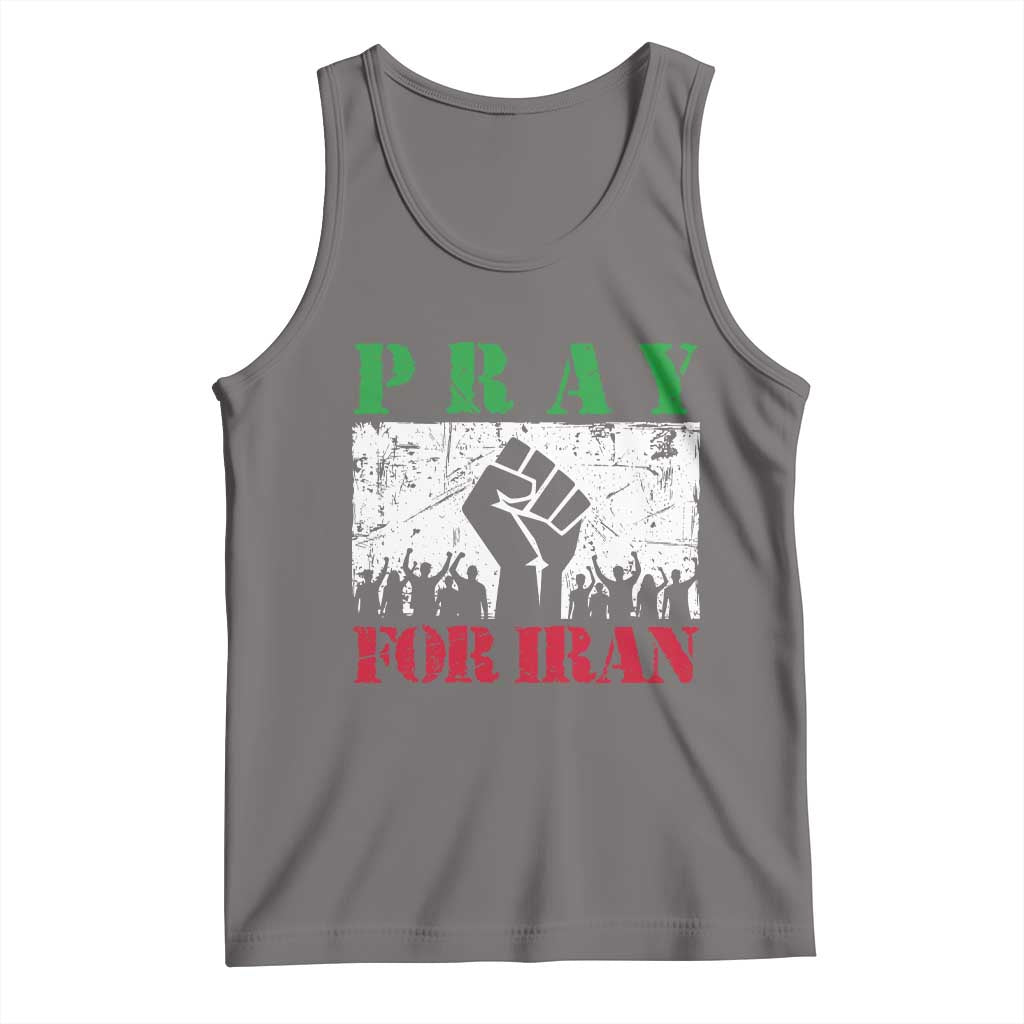Pray For Iran Tank Top Support Iranian People Peace TS12 Deep Heather Print Your Wear