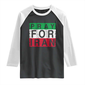 Pray For Iran Raglan Shirt Support Peace For Iran TS12 Black White Print Your Wear