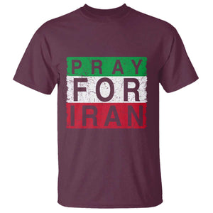 Pray For Iran T Shirt Support Peace For Iran TS12 Maroon Print Your Wear
