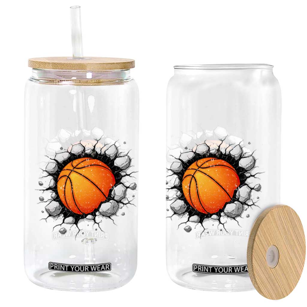 Funny Basketball Bursting Through Wall Glass Can Sports Fan Gift TS12 Print Your Wear