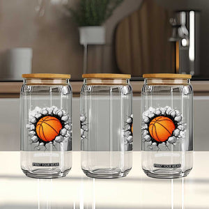 Funny Basketball Bursting Through Wall Glass Can Sports Fan Gift TS12 Print Your Wear