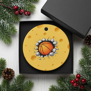 Funny Basketball Bursting Through Wall Ceramic Ornament Sports Fan Gift TS12 1pc Yellow Cheese Print Your Wear