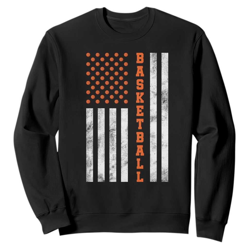 American Flag Basketball Sweatshirt USA Sports Fan TS12 Black Print Your Wear