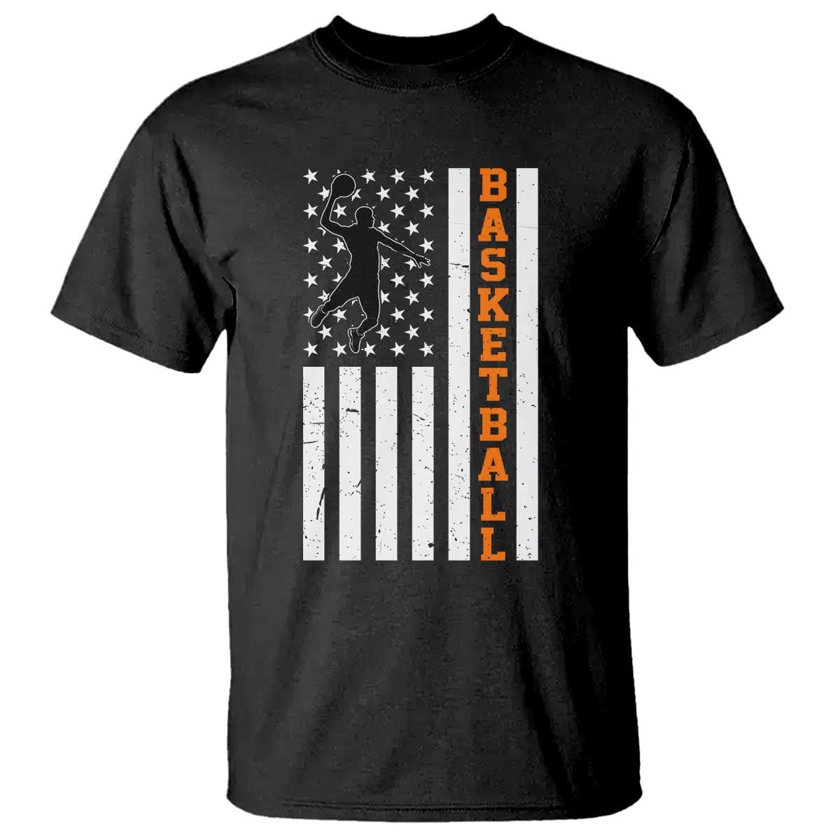 American Flag Basketball T Shirt Patriotic Sports Lover Gift TS12 Black Print Your Wear