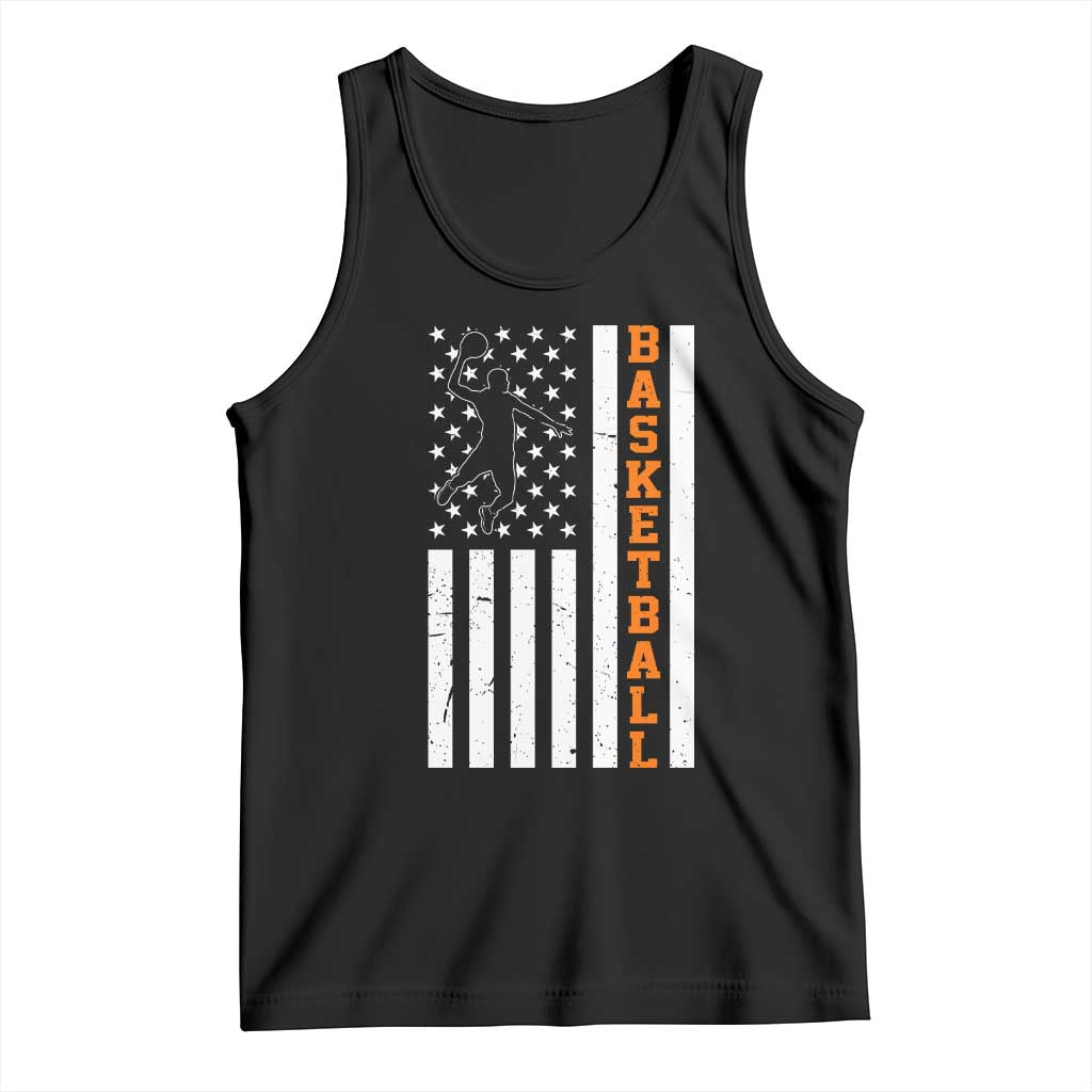 American Flag Basketball Tank Top Patriotic Sports Lover Gift TS12 Black Print Your Wear
