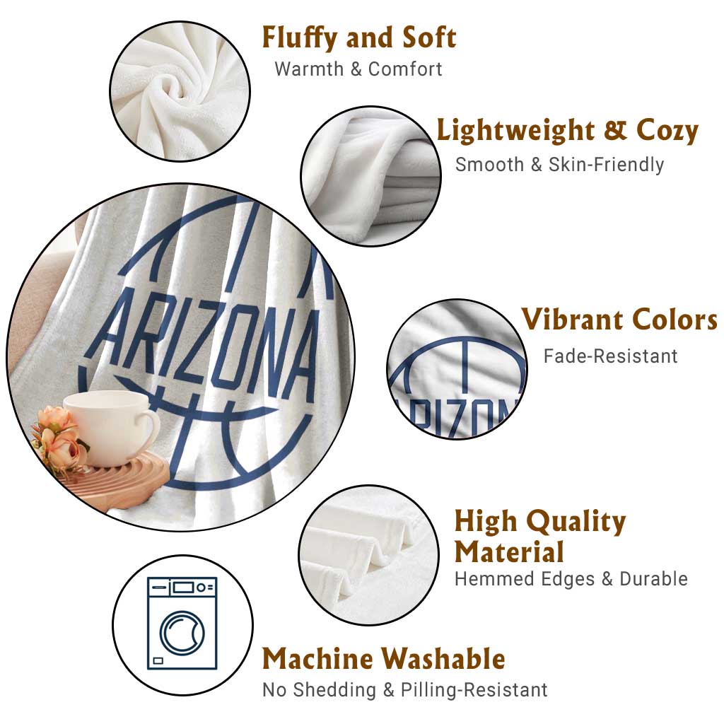 Arizona State Pride Throw Blanket Grand Canyon State Basketball Gift TS12 Print Your Wear
