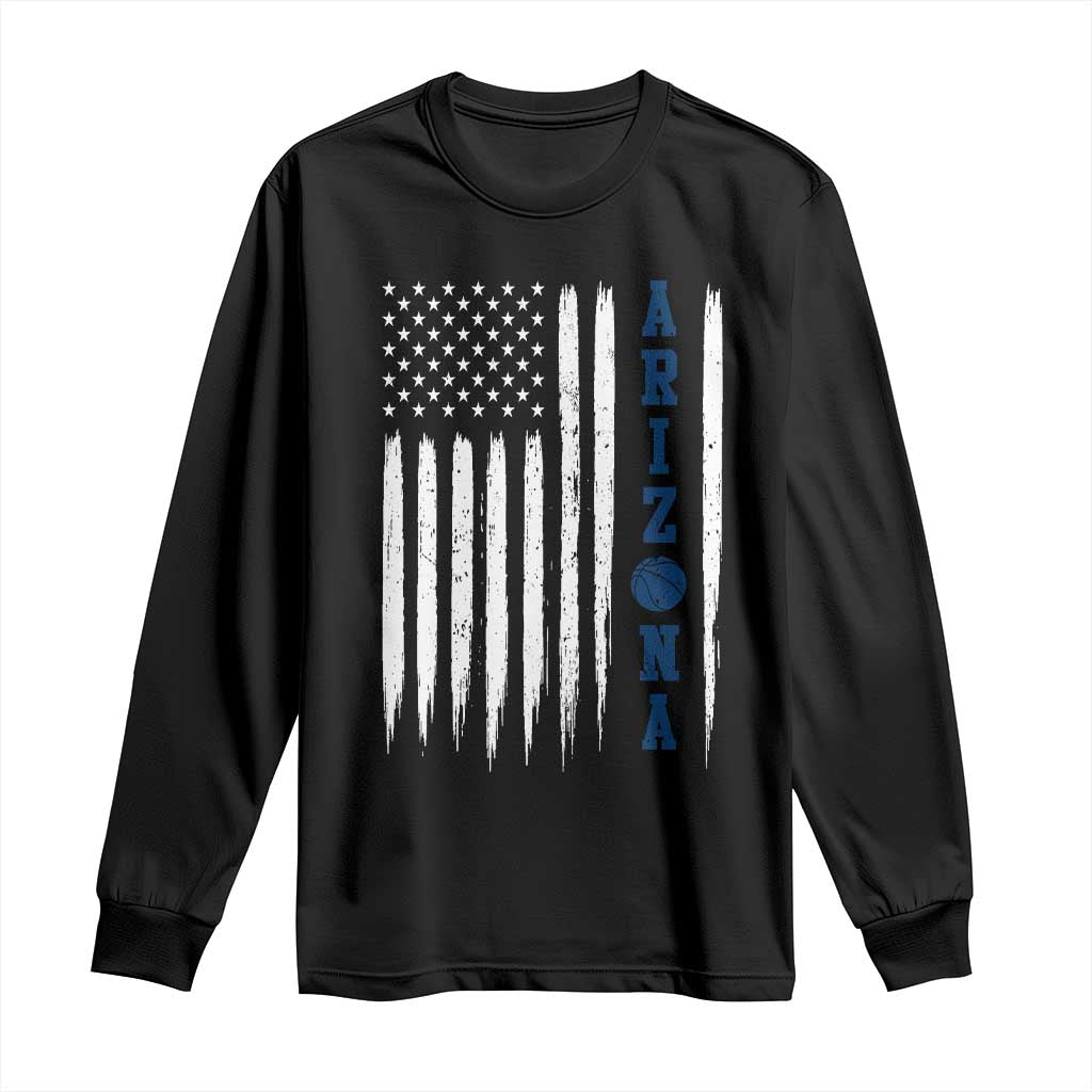 Arizona Patriotic Sports Long Sleeve Shirt US Flag Basketball Player Gift TS12 Black Print Your Wear