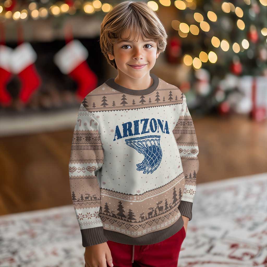 Arizona State Hoops Fan Gift Ugly Christmas Sweater Basketball Lover TS12 Mocha Mousse Print Your Wear
