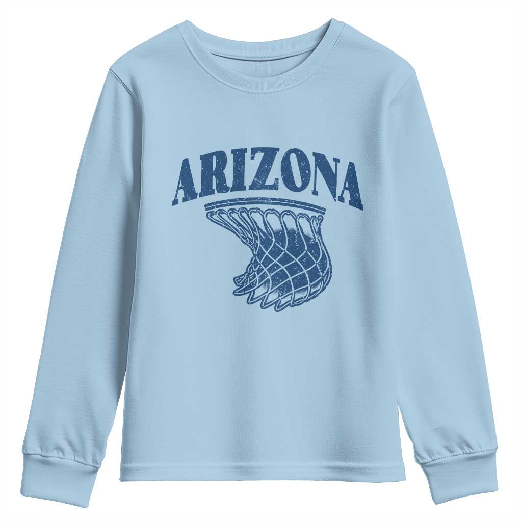 Arizona State Hoops Fan Gift Youth Sweatshirt Basketball Lover TS12 Light Blue Print Your Wear
