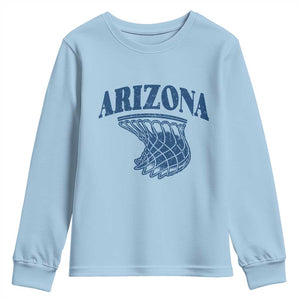 Arizona State Hoops Fan Gift Youth Sweatshirt Basketball Lover TS12 Light Blue Print Your Wear