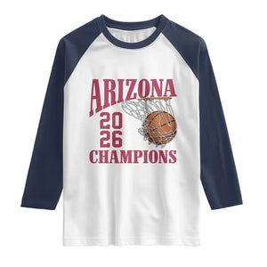 Arizona Champions Raglan Shirt Gift For Basketball Fan TS12 White Navy Print Your Wear