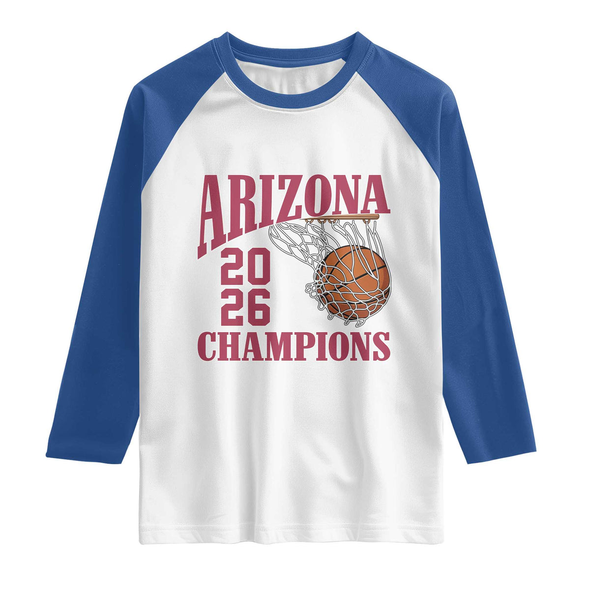Arizona Champions Raglan Shirt Gift For Basketball Fan TS12 White Royal Print Your Wear