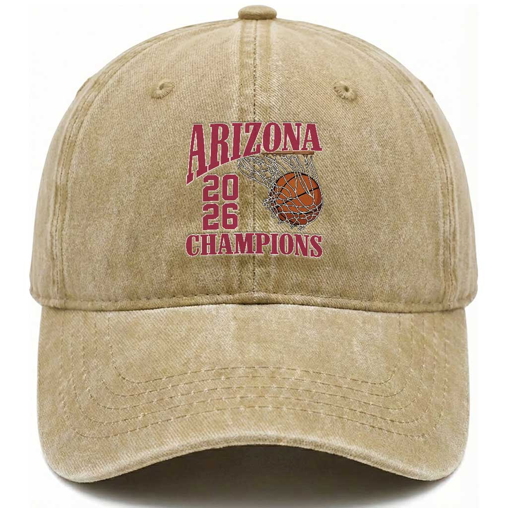 Arizona Champions Washed Cotton Baseball Cap Gift For Basketball Fan TS12 Print Your Wear